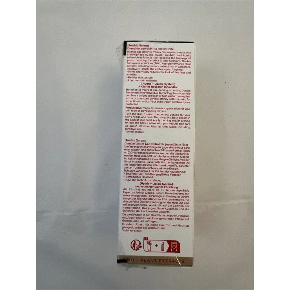 Clarins Double Serum Hydric Lipidic Complete Age Control Concentrate 1 Oz France